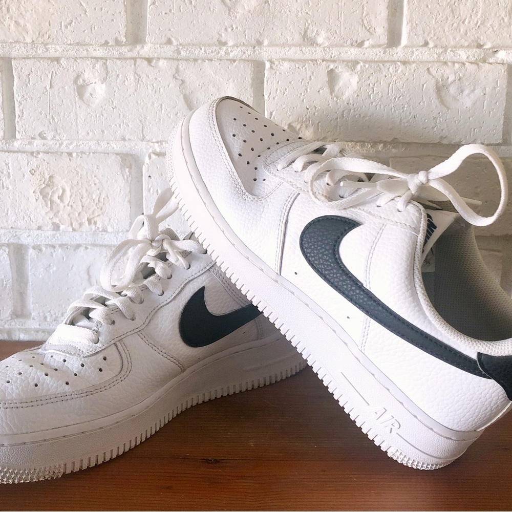 Nike Air Force Ones w/Black Swoosh